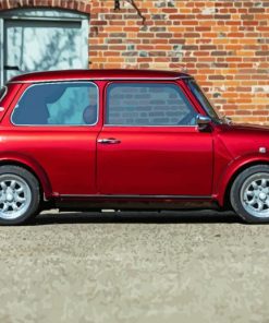 Vintage Red Mini Cooper paint by number