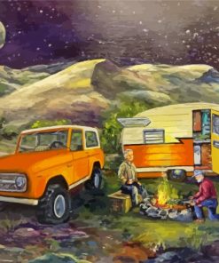 Vintage Travel Trailer paint by numbers