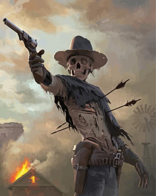 Western Skull paint by number