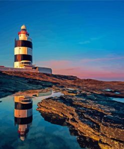 Wexford Lighthouse Reflection paint by Numbers