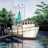 White Shrimp Boat paint by numbers
