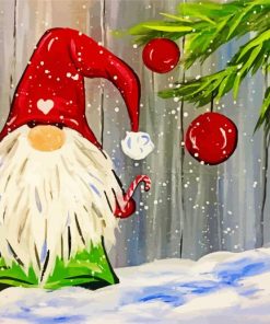 Winter Gnome Art paint by number