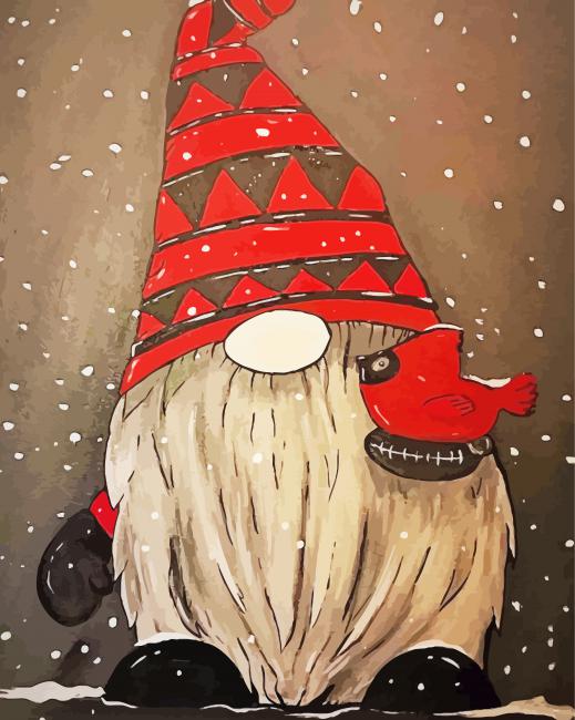 Winter Gnome paint by number