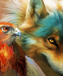 Wolf And Eagle paint by number
