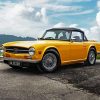 Yellow Triumph Tr6 paint by numbers