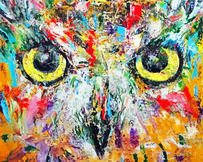 Abstract Mystic Owl paint by number