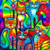 Abstract Cats paint by number