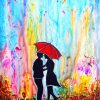 Abstract Couple On Rain paint by number