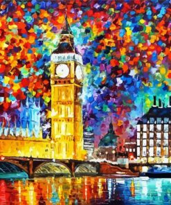 Artistic abstract London paint by numbers