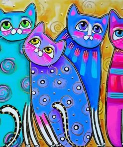 Adorable Abstract Cats paint by number