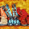 Artistic Cowboy Boots paint by numbers