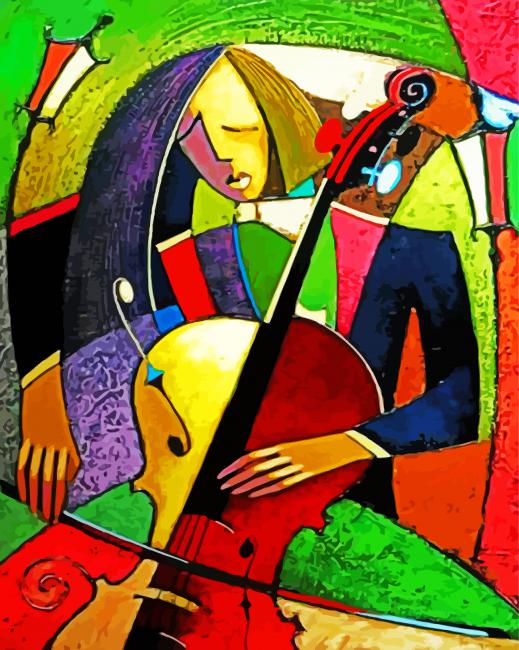 Aesthetic Cubism Violinist Music paint by number