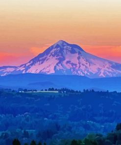 Aesthetic Mount Hood Landscape paint by number