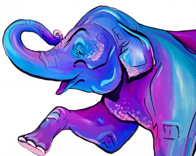 Aesthetic Purple Elephant paint by number