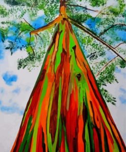 Aesthetic Rainbow Tree paint by number