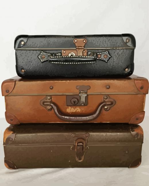Aesthetic Vintage Old Travel Cases paint by number
