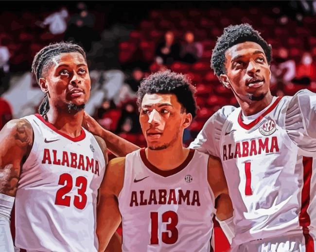 Alabama Crimson Tide Men S Basketball Players paint by number