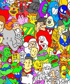 Animation Pop Culture Characters paint by number