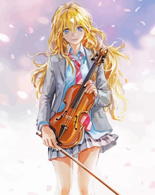 Anime Girl Violinist paint by number