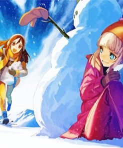 Anime Snow Fight paint by number