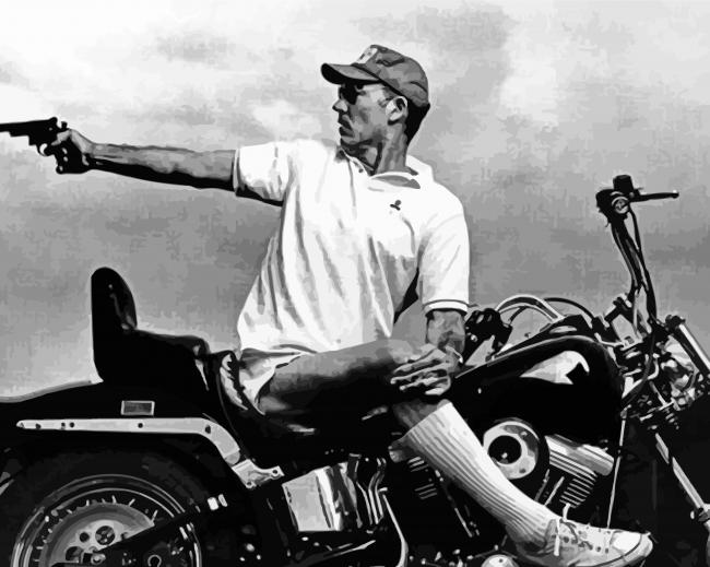 Black And White Hunter S Thompson paint by number