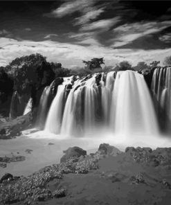 Black And White Waterfall paint by number