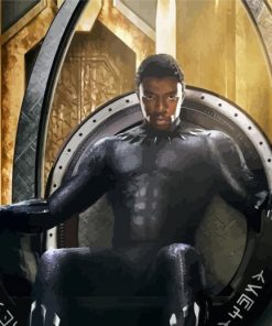 Black Panther Black Superhero paint by numbers