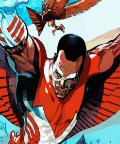 Black Superhero Falcon paint by number