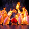 Bowling Ball With Flames paint by number