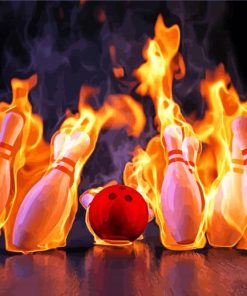 Bowling Ball With Flames paint by number