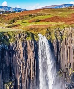 British Kilt Rock Mealt Waterfall paint by number