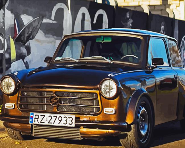 Brown Trabant paint by number