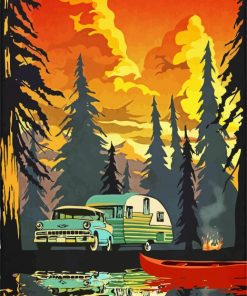 Camping Travel Trailer paint by numbers