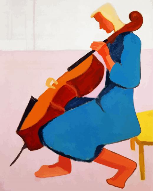 Cello Player By Milton Clark Avery paint by numbers