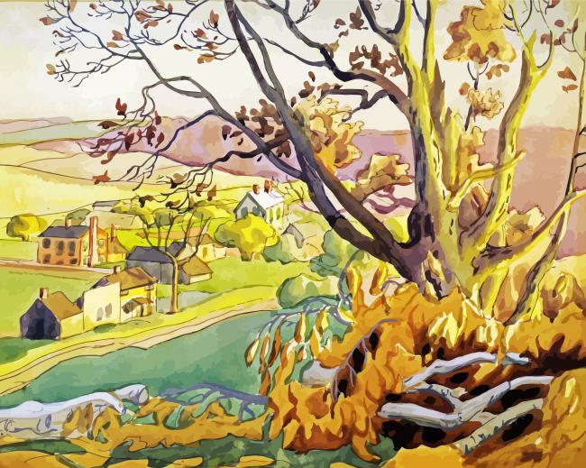 Charles Burchfield Landscape paint by numbers