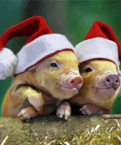 Christmas Mini Pigs paint by number