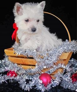 Christmas Westie Dog paint by number