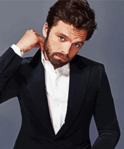 Classy Sebastian Stan paint by number