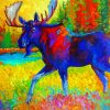 Colorful Abstract Moose paint by number