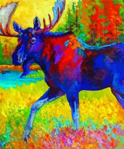 Colorful Abstract Moose paint by number