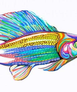 Colorful Grayling Fish paint by number