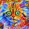 Colorful Abstract Cat paint by number
