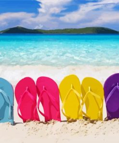 Colorful Flip Flops paint by number