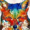 Colorful Fox Animal Art paint by number