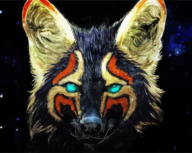 Colorful Fox Art paint by number
