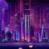 Colorful Neon City paint by number