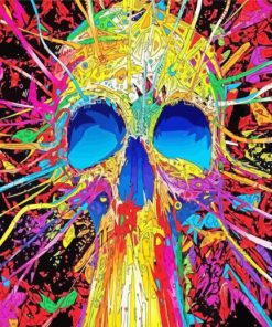 Colorful Psychedelic Head paint by number