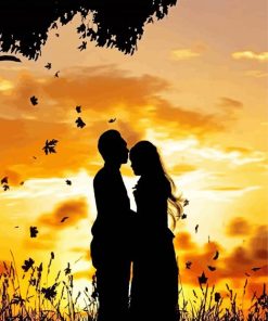Couple Silhouette Sunset paint by number