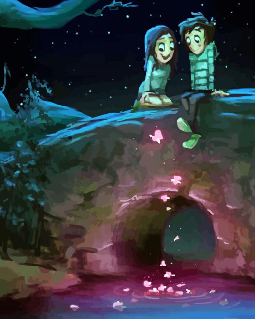 Cute Cartoon Romantic Couple paint by number
