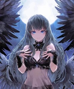 Cute Angelic Anime Girl paint by number
